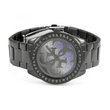 Guess G Twist Diamonds Purple Dial Black Steel Strap Watch For Women - W1201L4 Buy Now By Guess