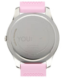 Guess Crush Crystals Silver Dial Pink Rubber Strap Watch for Women - W1223L1 Buy Now By Guess