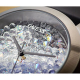 Guess Crush Crystals Silver Dial Black Rubber Strap Watch for Women - W1223L4 Buy Now By Guess