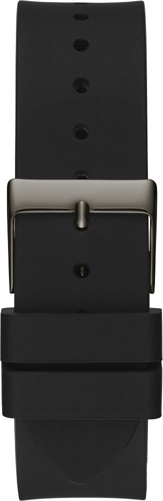 Guess Crush Crystals Silver Dial Black Rubber Strap Watch for Women - W1223L4 Buy Now By Guess