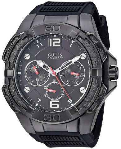 Guess Genesis Quartz Black Dial Black Silicone Strap Watch For Men - W1254G2 Buy Now By Guess