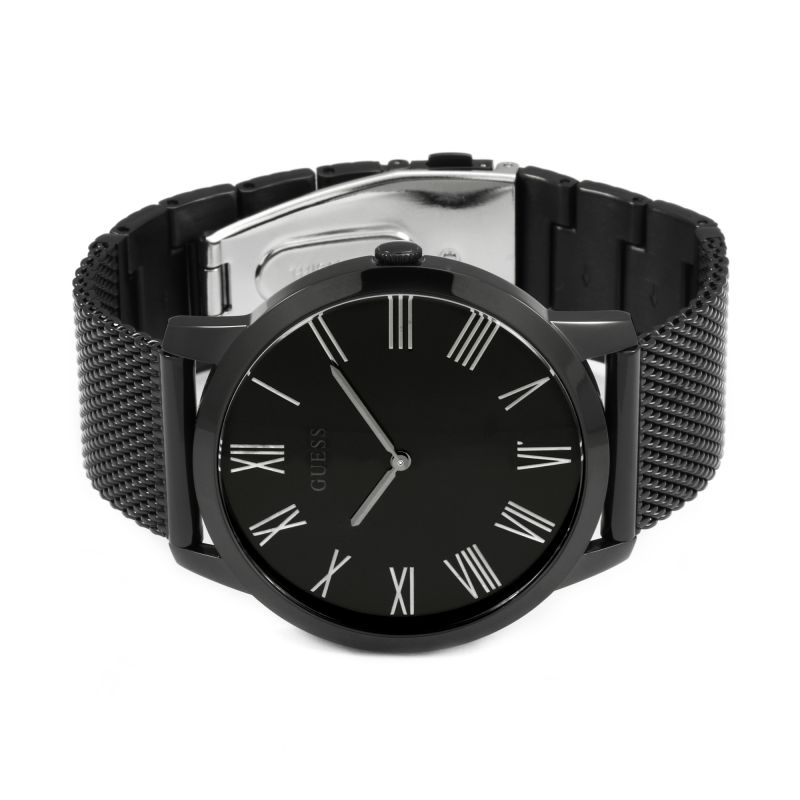 Guess Richmond Black Dial Black Mesh Bracelet Watch for Men - W1263G3 Buy Now By Guess