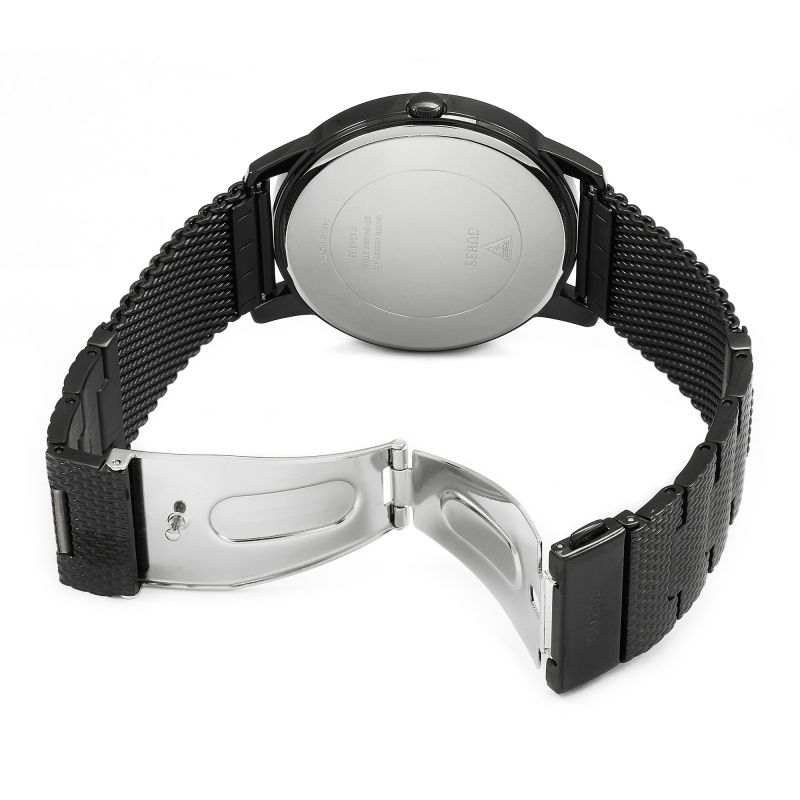 Guess Richmond Black Dial Black Mesh Bracelet Watch for Men - W1263G3 Buy Now By Guess