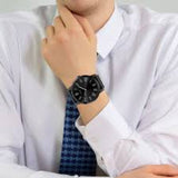 Guess Richmond Black Dial Black Mesh Bracelet Watch for Men - W1263G3 Buy Now By Guess