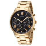 Guess Hendrix Multifunction Black Dial Gold Steel Strap Watch for Men - W1309G2 Buy Now By Guess