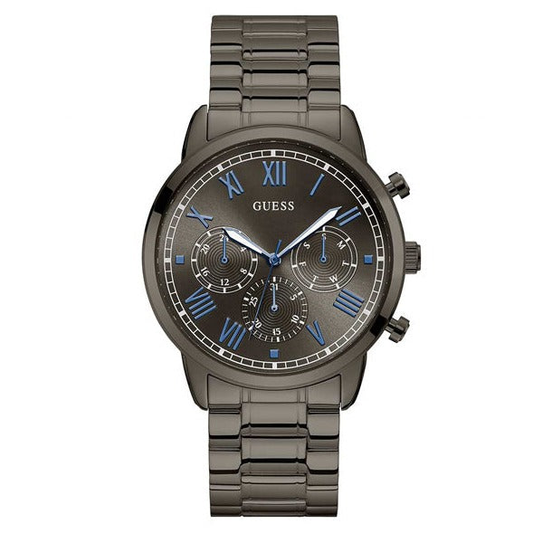 Guess Hendrix Chronograph Gunmetal Dial Gunmetal Steel Strap Watch for Men - W1309G3 Buy Now By Guess