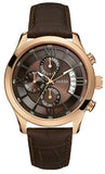 Guess Analog Chronograph Brown Dial Brown Leather Strap Watch For Men - W14052G2 Buy Now By Guess