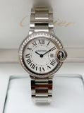 Cartier Ballon Bleu De Cartier Diamonds White Dial Silver Steel Strap Watch for Women - W4BB0015 Buy Now By Cartier