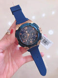 Guess Genesis Quartz Blue Dial Blue Silicone Strap Watch For Men - W1254G3 Buy Now By Guess