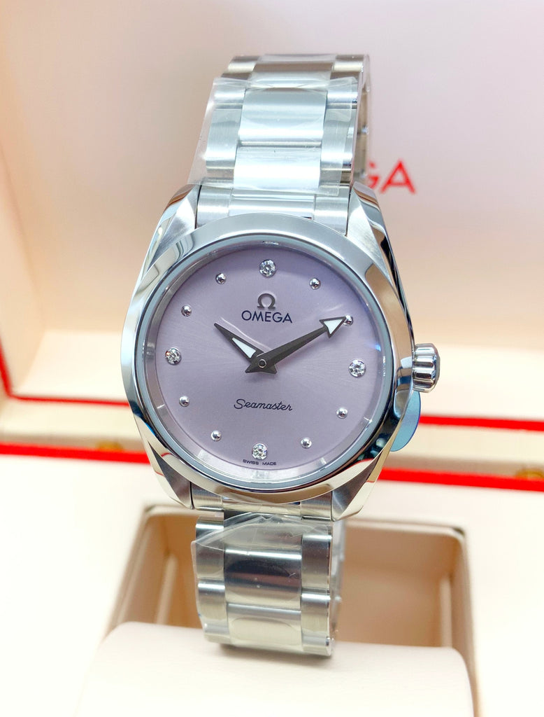 Omega Seamaster Aqua Terra Quartz Purple Dial Silver Steel Strap Watch for Women - 220.10.28.60.60.001 Buy Now By Omega