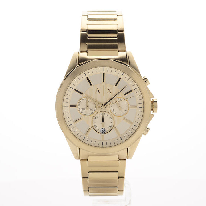 Armani Exchange Drexler Chronograph Gold Dial Gold Steel Strap Watch For Men - AX2602 Buy Now By Armani Exchange