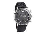 Emporio Armani Aviator Chronograph Black Dial Black Leather Strap Watch For Men - AR11143 Buy Now By Emporio Armani