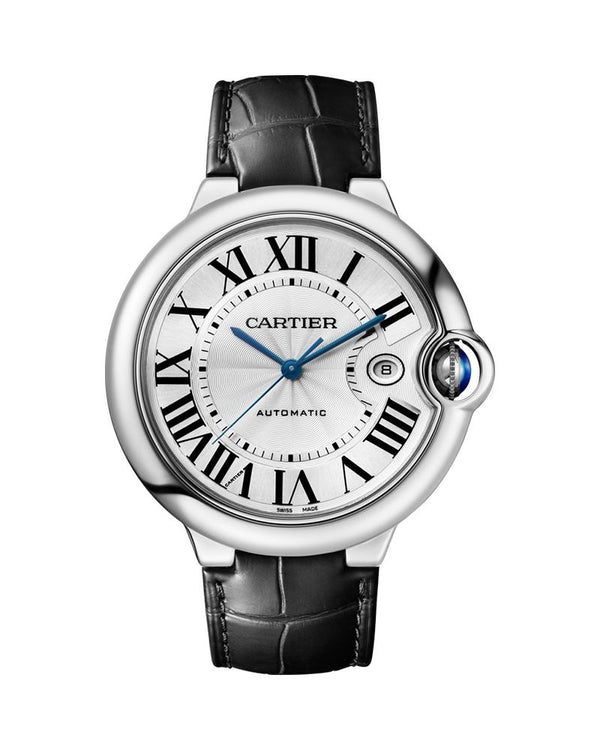 Cartier Ballon Bleu De Cartier Silver Dial Black Leather Strap Watch for Women - WSBB0028 Buy Now By Cartier