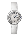 Cartier Ballon Bleu De Cartier Silver Dial White Leather Strap Watch for Women - W6920086 Buy Now By Cartier