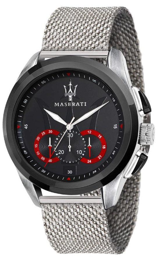 Maserati Traguardo Black Dial Silver Mesh Bracelet Watch For Men - R8873612005 Buy Now By Maserati