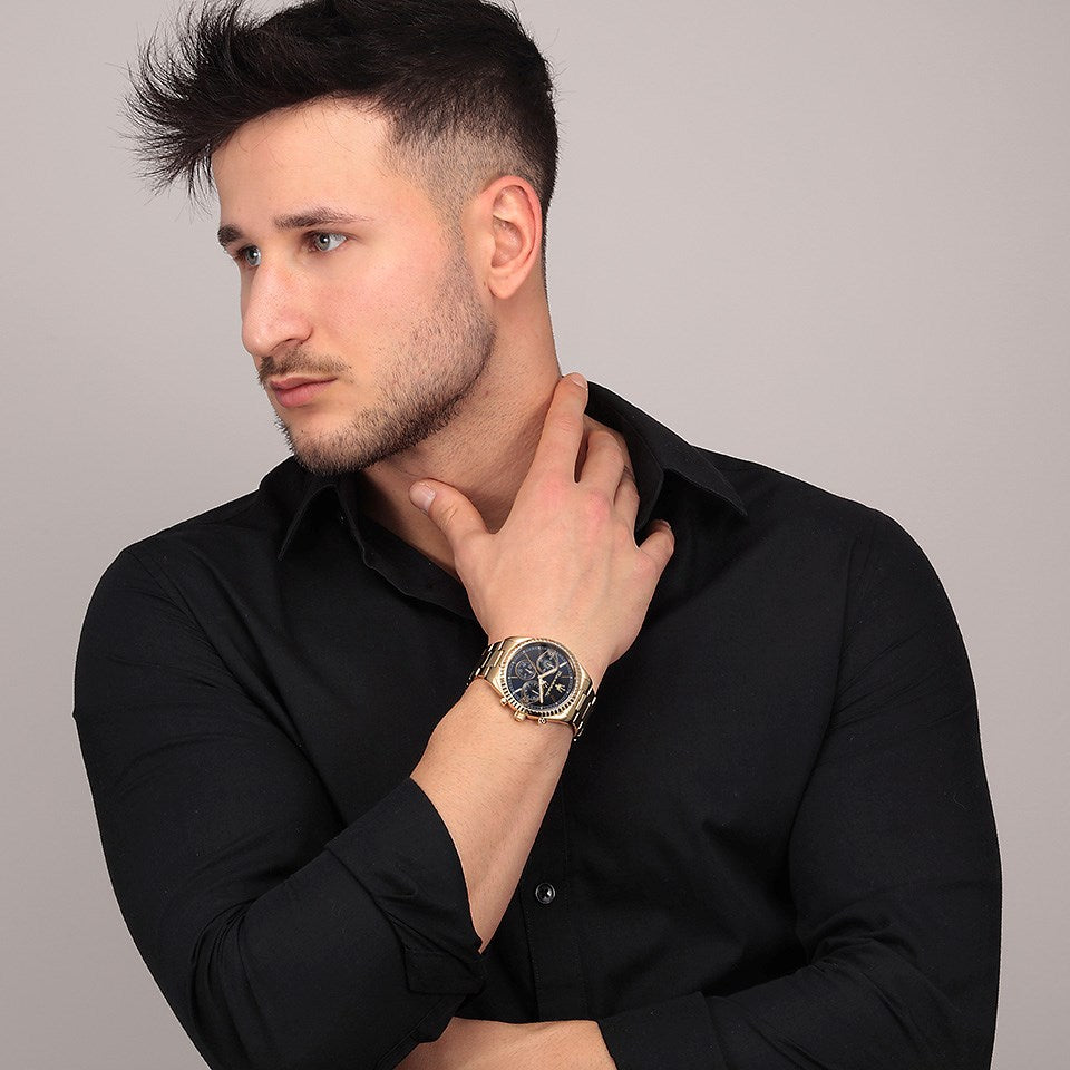 Maserati Competizione Chronograph Blue Dial Gold Steel Strap Watch For Men - R8853100026 Buy Now By Maserati