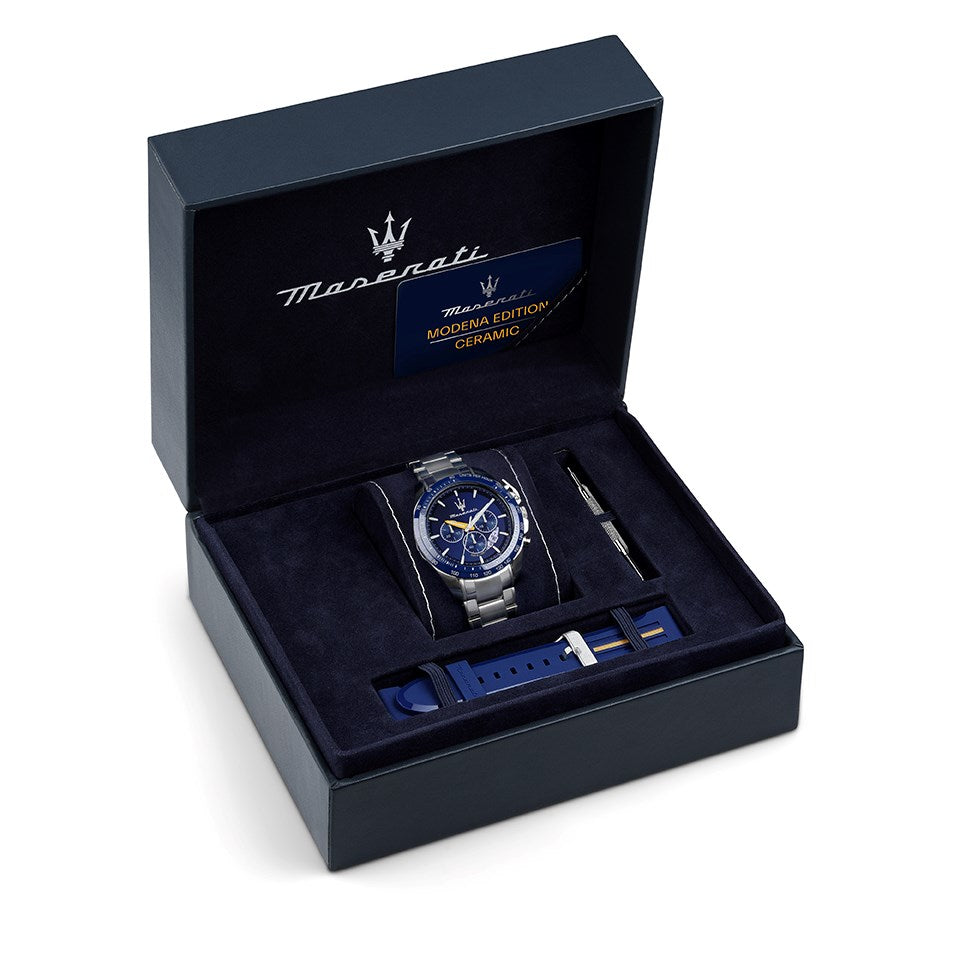 Maserati Traguardo Chronograph Modena Edition Blue Dial Silver Steel Strap Watch For Men - R8871612039 Buy Now By Maserati