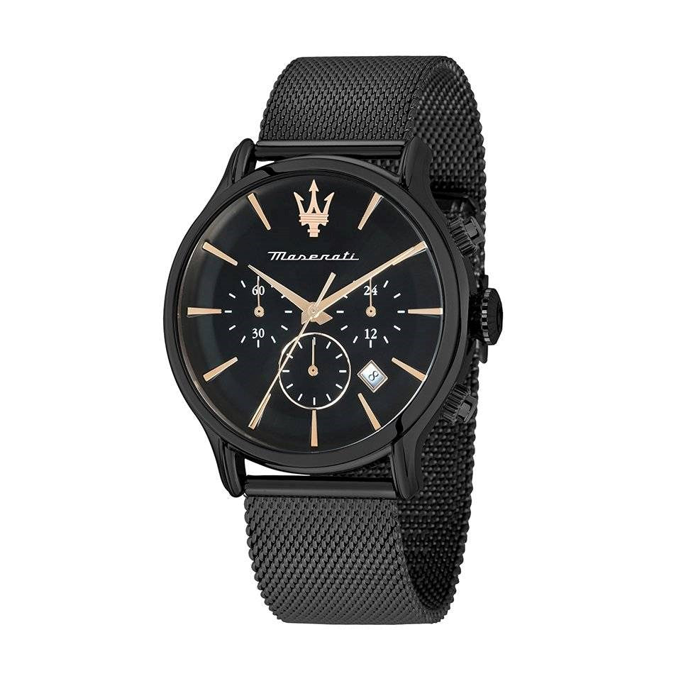 Maserati Epoca Chronograph Black Dial Black Mesh Strap Watch For Men - R8873618013 Buy Now By Maserati