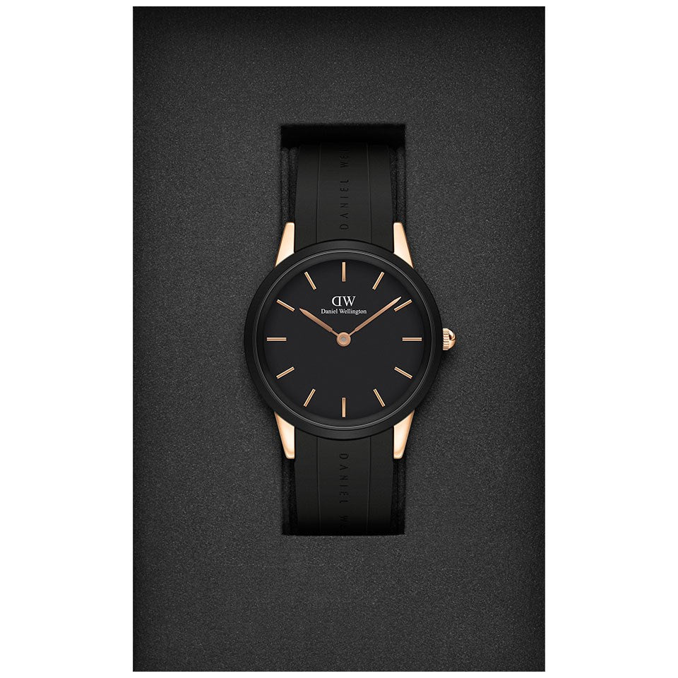 Daniel Wellington Iconic Motion Black Dial Rubber Strap Watch For Women - DW00100426 Buy Now By Daniel Wellington