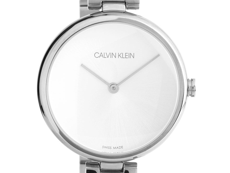 Calvin Klein Wavy Silver Dial Silver Steel Strap Watch for Women - K9U23146 Buy Now By Calvin Klein