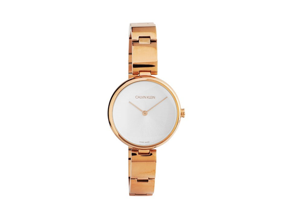 Calvin Klein Wavy White Dial Rose Gold Steel Strap Watch for Women - K9U23646 Buy Now By Calvin Klein