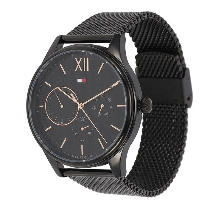 Tommy Hilfiger Damon Quartz Black Dial Black Mesh Bracelet Watch for Men - 1791420 Buy Now By Tommy Hilfiger