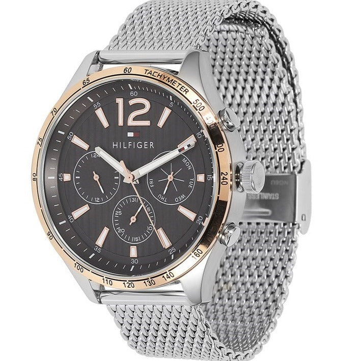 Tommy Hilfiger Gavin Chronograph Quartz Grey Dial Silver Mesh Bracelet Watch for Men - 1791466 Buy Now By Tommy Hilfiger