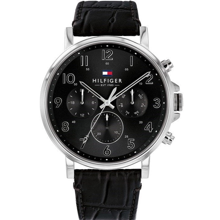 Tommy Hilfiger Daniel Black Dial Black Leather Strap Watch for Men - 1710381 Buy Now By Tommy Hilfiger