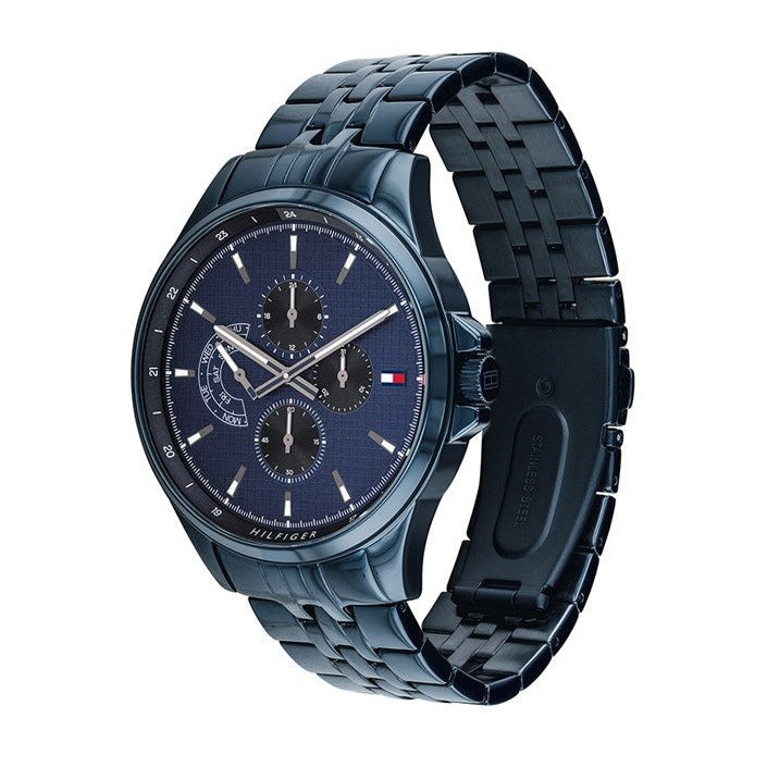 Tommy Hilfiger Shawn Quartz Blue Dial Blue Steel Strap Watch for Men - 1791618 Buy Now By Tommy Hilfiger
