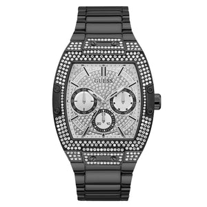 Guess Phoenix Multifunction Crystals Silver Dial Black Steel Strap Watch For Men - GW0094G3 Buy Now By Guess