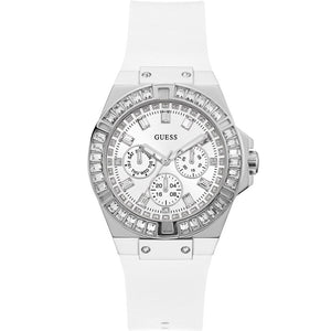 Guess Venus Diamonds White Dial White Rubber Strap Watch for Women - GW0118L3 Buy Now By Guess