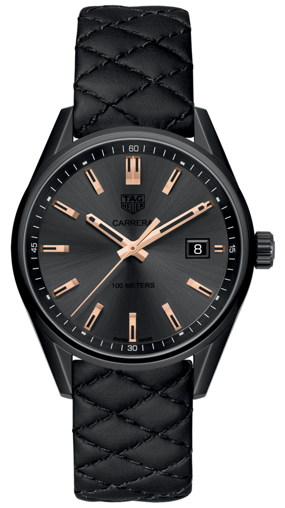Tag Heuer Carrera Special Edition Black Dial Black Leather Strap Watch for Women - WAR1113.FC6392 Buy Now By Tag Heuer