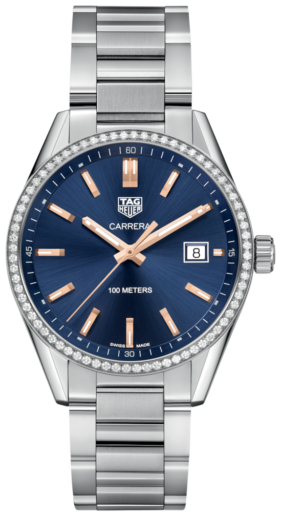 Tag Heuer Carrera Quartz Diamonds Blue Dial Silver Steel Strap Watch for Women - WAR1114.BA0601 Buy Now By Tag Heuer