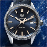 Tag Heuer Carrera Quartz Diamonds Blue Dial Blue Leather Strap Watch for Women - WAR1114.FC6391 Buy Now By Tag Heuer
