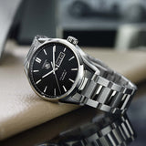 Tag Heuer Carrera Calibre 5 Automatic Black Dial Silver Steel Strap Watch for Men - WAR201A.BA0723 Buy Now By Tag Heuer