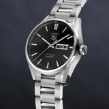 Tag Heuer Carrera Calibre 5 Automatic Black Dial Silver Steel Strap Watch for Men - WAR201A.BA0723 Buy Now By Tag Heuer