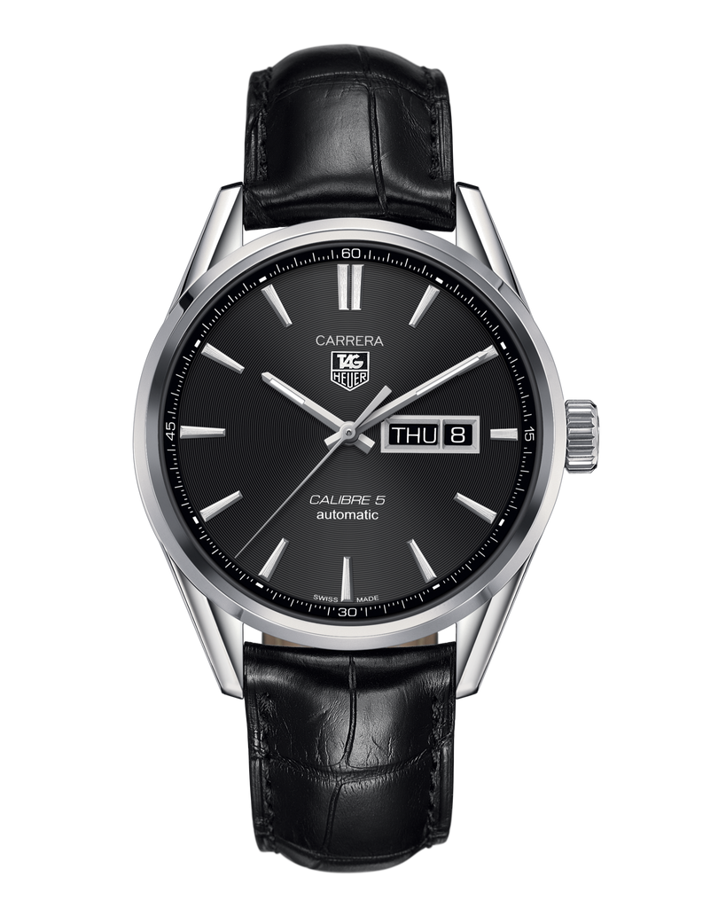 Tag Heuer Carrera Automatic 41mm Black Dial Black Leather Strap Watch for Men - WAR201A.FC6266 Buy Now By Tag Heuer