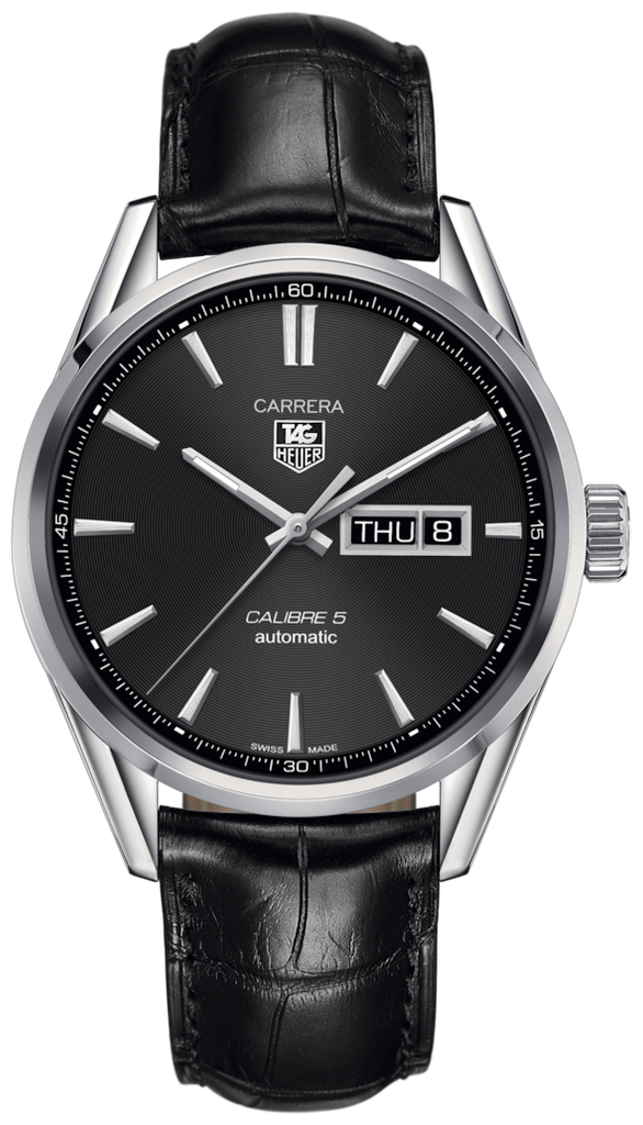 Tag Heuer Carrera Automatic 41mm Black Dial Black Leather Strap Watch for Men - WAR201A.FC6266 Buy Now By Tag Heuer