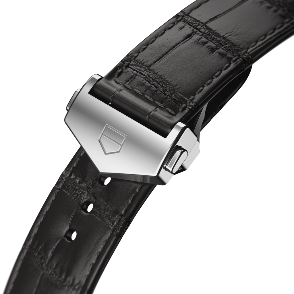 Tag Heuer Carrera Calibre 5 Automatic Black Dial Black Leather Strap Watch for Men - WAR201C.FC6266 Buy Now By Tag Heuer