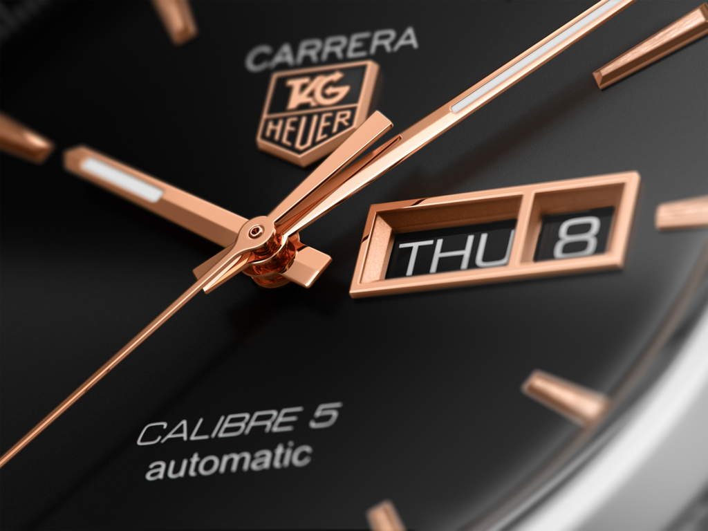 Tag Heuer Carrera Calibre 5 Automatic Black Dial Black Leather Strap Watch for Men - WAR201C.FC6266 Buy Now By Tag Heuer