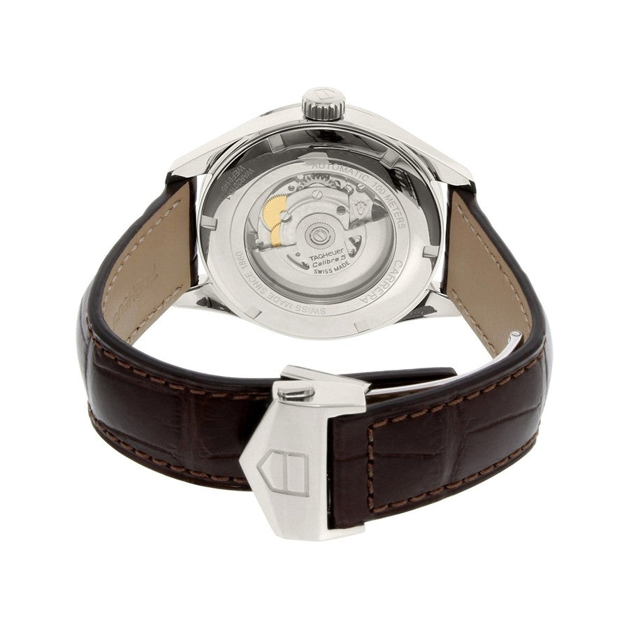 Tag Heuer Carrera Calibre 5 Automatic White Dial Brown Leather Strap Watch for Men - WAR201D.FC6291 Buy Now By Tag Heuer