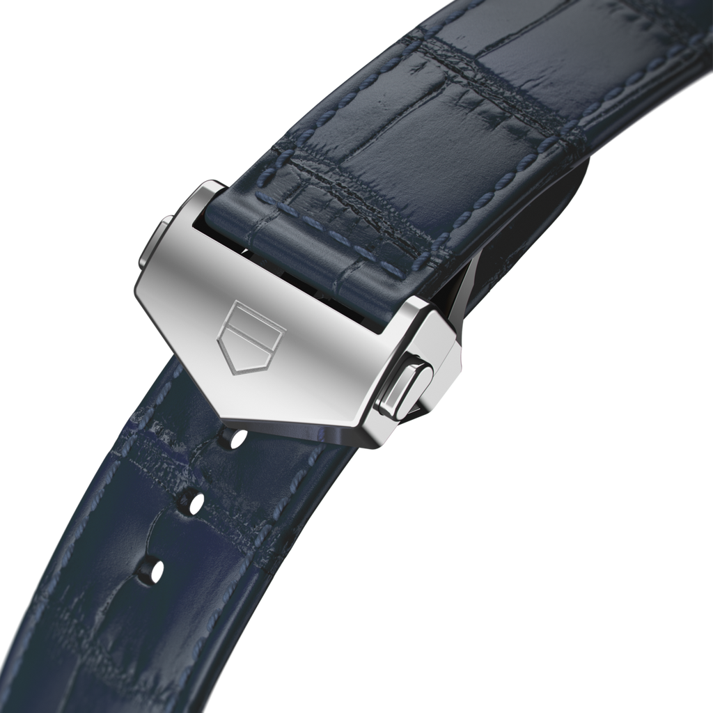 Tag Heuer Carrera Calibre 5 Automatic Blue Dial Blue Leather Strap Watch for Men - WAR201E.FC6292 Buy Now By Tag Heuer