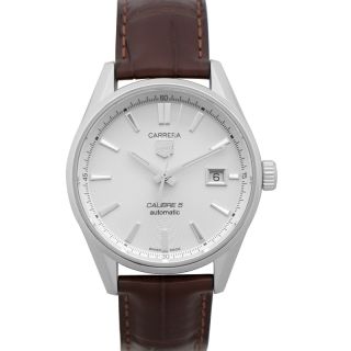 Tag Heuer Carrera Day Date Silver Dial Brown Leather Strap Watch for Men - WBN2011.FC6484 Buy Now By Tag Heuer