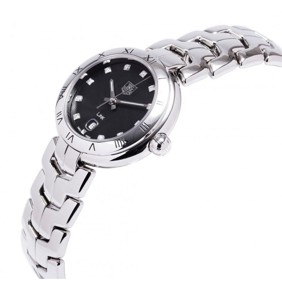 Tag Heuer Link Quartz Diamonds Black Dial Silver Steel Strap Watch for Women - WAT1410.BA0954 Buy Now By Tag Heuer