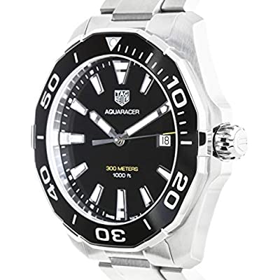 Tag Heuer Aquaracer Quartz Black Dial Silver Steel Strap Watch for Men - WAY101A.BA0746 Buy Now By Tag Heuer