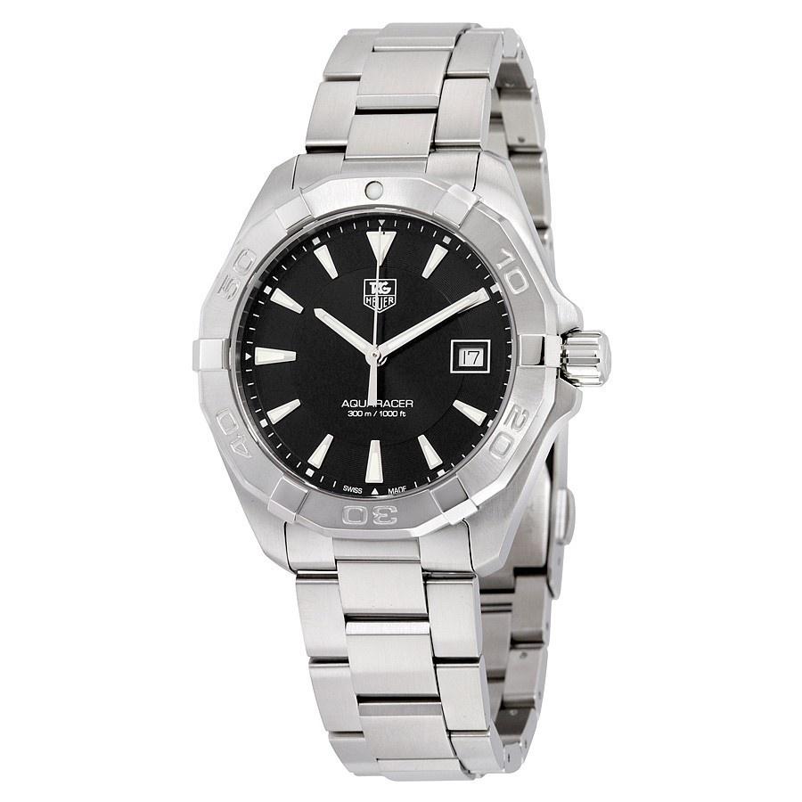 Tag Heuer Aquaracer Quartz Black Dial Silver Steel Strap Watch for Men - WAY1110.BA0928 Buy Now By Tag Heuer
