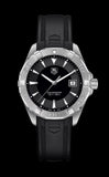 Tag Heuer Aquaracer Quartz Black Dial Black Rubber Strap Watch for Men - WAY1110.FT8021 Buy Now By Tag Heuer