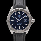 Tag Heuer Aquaracer Quartz Black Dial Black Rubber Strap Watch for Men - WAY1110.FT8021 Buy Now By Tag Heuer