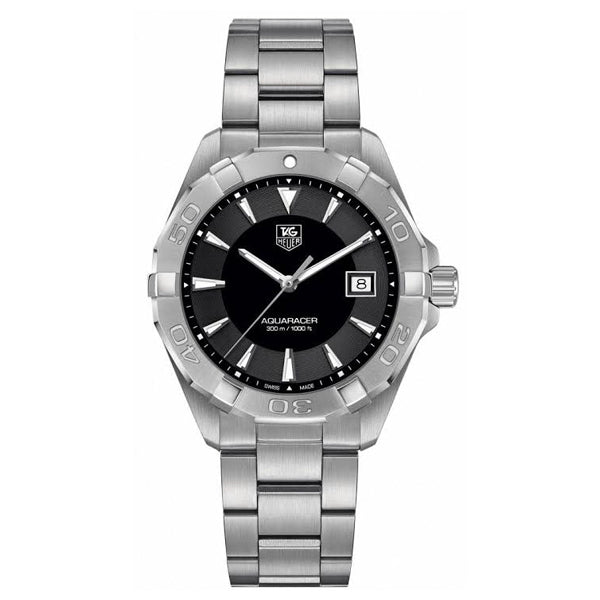 Tag Heuer Aquaracer Quartz Black Dial Silver Steel Strap Watch for Men - WAY1110.BA0928 Buy Now By Tag Heuer