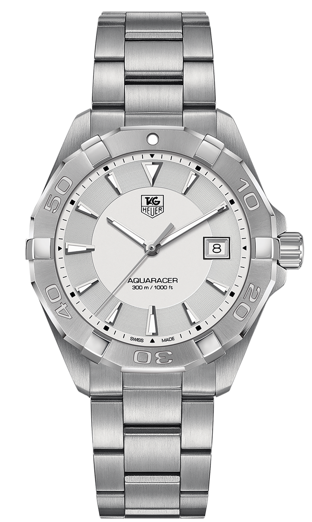 Tag Heuer Aquaracer Quartz White Dial Silver Steel Strap Watch for Men - WAY1111.BA0928 Buy Now By Tag Heuer